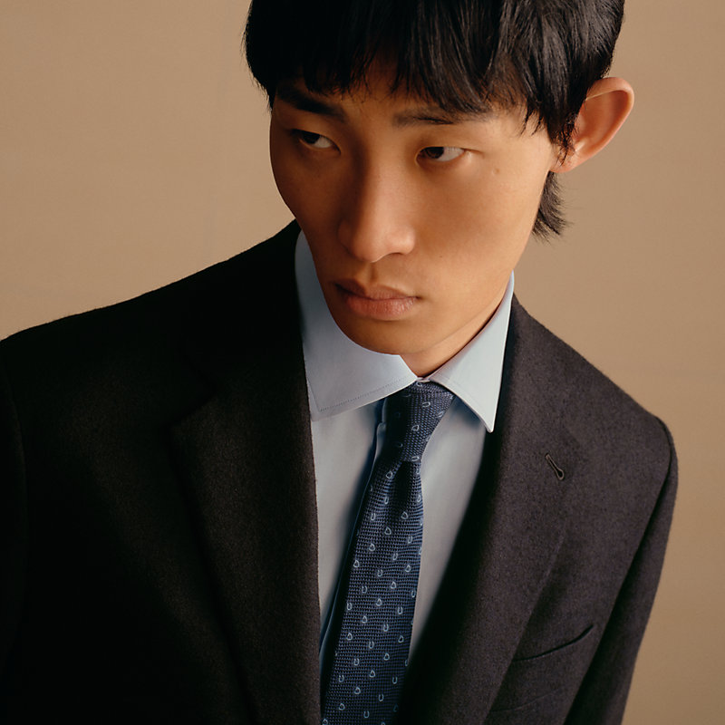 シルクタイ 7 cm 《グルナディーヌ・エケストル》 - ブルー | Hermès